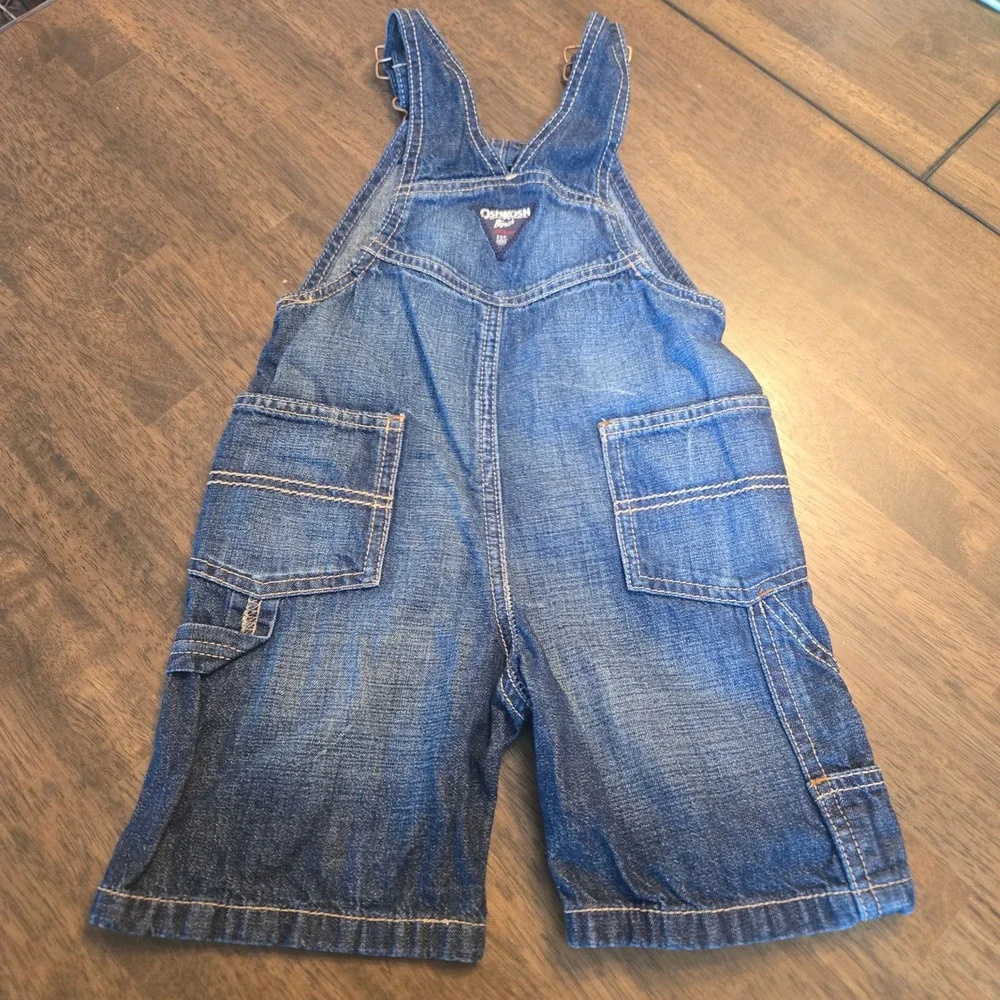 OshKosh Bgosh Kids 2T Blue Denim Bib Overalls Carpenter Workwear Medium Wash